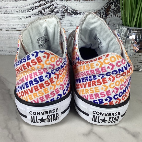 Converse size 9 Madison Wordmark Canvas White Sneakers Multicolor Tennis Shoes - Picture 7 of 12